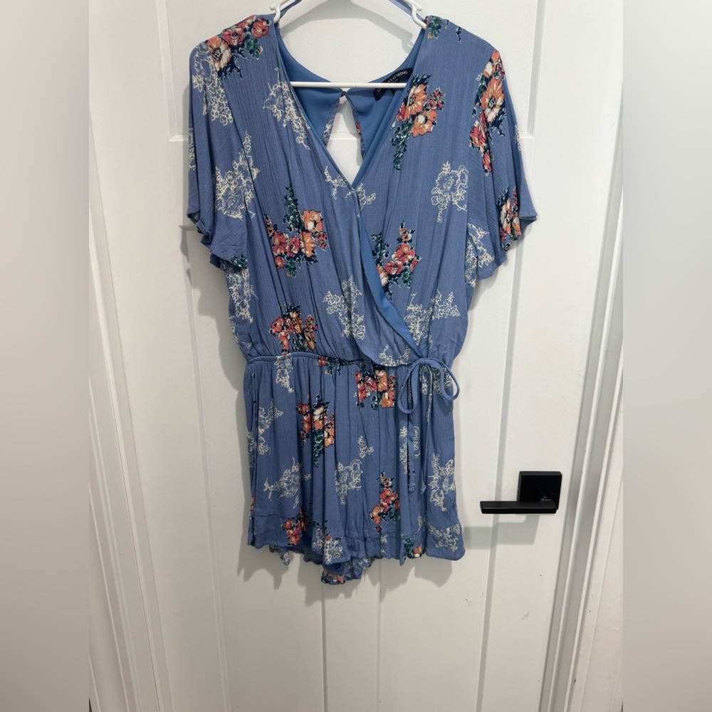 Floral Blue Romper